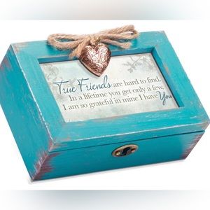Rustic Teal Music Jewelry Box